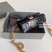 BALENCIAGA | Hourglass Mini Handbag Crocodile In Black - 11.5 x 14 x 4.5cm - 4