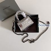 BALENCIAGA | Hourglass Mini Handbag Crocodile In Silver - 11.5 x 14 x 4.5cm - 6