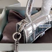 BALENCIAGA | Hourglass Mini Handbag Crocodile In Silver - 11.5 x 14 x 4.5cm - 3