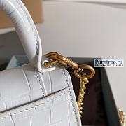BALENCIAGA | Hourglass Mini Handbag Crocodile In White - 11.5 x 14 x 4.5cm - 2