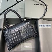BALENCIAGA | Hourglass Small Handbag Crocodile In Black - 23 x 10 x 14cm - 5