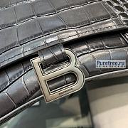 BALENCIAGA | Hourglass Small Handbag Crocodile In Black - 23 x 10 x 14cm - 4