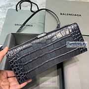 BALENCIAGA | Hourglass Small Handbag Crocodile In Black - 23 x 10 x 14cm - 3