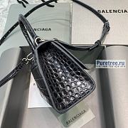 BALENCIAGA | Hourglass XS Handbag Crocodile In Black - 19 x 8 x 21cm - 3