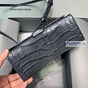 BALENCIAGA | Hourglass XS Handbag Crocodile In Black - 19 x 8 x 21cm - 2