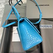 BALENCIAGA | Hourglass Small Handbag Crocodile In Blue - 23 x 10 x 14cm - 5