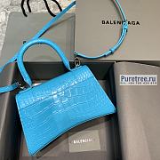 BALENCIAGA | Hourglass Small Handbag Crocodile In Blue - 23 x 10 x 14cm - 4