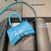 BALENCIAGA | Hourglass XS Handbag Crocodile In Blue - 19 x 8 x 21cm - 1
