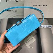 BALENCIAGA | Hourglass XS Handbag Crocodile In Blue - 19 x 8 x 21cm - 2