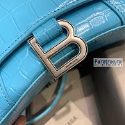 BALENCIAGA | Hourglass XS Handbag Crocodile In Blue - 19 x 8 x 21cm - 4