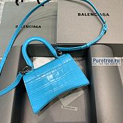 BALENCIAGA | Hourglass XS Handbag Crocodile In Blue - 19 x 8 x 21cm - 5