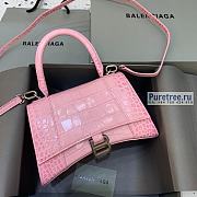 BALENCIAGA | Hourglass Small Handbag Crocodile In Light Pink - 23 x 10 x 14cm - 1