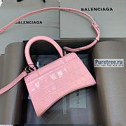 BALENCIAGA | Hourglass XS Handbag Crocodile In Light Pink - 19 x 8 x 21cm - 4