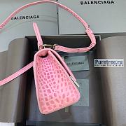 BALENCIAGA | Hourglass XS Handbag Crocodile In Light Pink - 19 x 8 x 21cm - 3