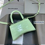 BALENCIAGA | Hourglass XS Handbag Crocodile In Light Green - 19 x 8 x 21cm - 3