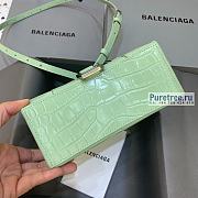 BALENCIAGA | Hourglass XS Handbag Crocodile In Light Green - 19 x 8 x 21cm - 6