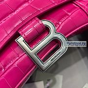 BALENCIAGA | Hourglass XS Handbag Crocodile In Bright Pink - 19 x 8 x 21cm - 6