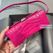 BALENCIAGA | Hourglass XS Handbag Crocodile In Bright Pink - 19 x 8 x 21cm - 4