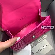 BALENCIAGA | Hourglass XS Handbag Crocodile In Bright Pink - 19 x 8 x 21cm - 5