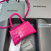 BALENCIAGA | Hourglass XS Handbag Crocodile In Bright Pink - 19 x 8 x 21cm - 3