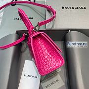 BALENCIAGA | Hourglass XS Handbag Crocodile In Bright Pink - 19 x 8 x 21cm - 2
