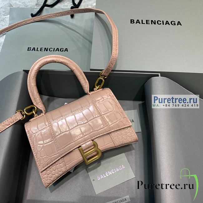 BALENCIAGA | Hourglass XS Handbag Crocodile In Beige - 19 x 8 x 21cm - 1