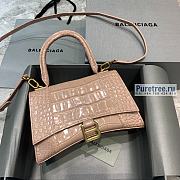 BALENCIAGA | Hourglass Small Handbag Crocodile In Beige - 23 x 10 x 14cm - 1