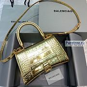 BALENCIAGA | Hourglass Small Handbag Crocodile In Gold - 23 x 10 x 14cm - 1