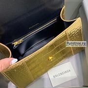 BALENCIAGA | Hourglass Small Handbag Crocodile In Gold - 23 x 10 x 14cm - 6