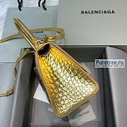 BALENCIAGA | Hourglass Small Handbag Crocodile In Gold - 23 x 10 x 14cm - 5