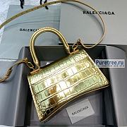 BALENCIAGA | Hourglass Small Handbag Crocodile In Gold - 23 x 10 x 14cm - 4