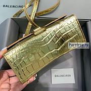 BALENCIAGA | Hourglass XS Handbag Crocodile In Gold - 19 x 8 x 21cm - 4