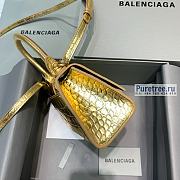 BALENCIAGA | Hourglass XS Handbag Crocodile In Gold - 19 x 8 x 21cm - 3