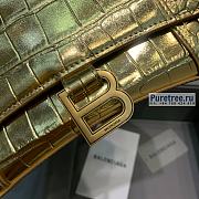 BALENCIAGA | Hourglass XS Handbag Crocodile In Gold - 19 x 8 x 21cm - 2