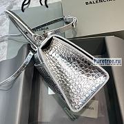 BALENCIAGA | Hourglass Small Handbag Crocodile In Silver - 23 x 10 x 14cm - 4