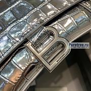 BALENCIAGA | Hourglass Small Handbag Crocodile In Silver - 23 x 10 x 14cm - 2