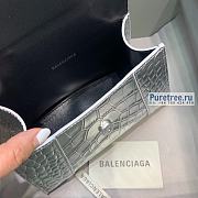 BALENCIAGA | Hourglass XS Handbag Crocodile In Silver - 19 x 8 x 21cm - 6