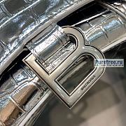 BALENCIAGA | Hourglass XS Handbag Crocodile In Silver - 19 x 8 x 21cm - 4