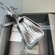 BALENCIAGA | Hourglass XS Handbag Crocodile In Silver - 19 x 8 x 21cm - 3
