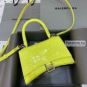 BALENCIAGA | Hourglass Small Handbag Crocodile In Lime Green - 23 x 10 x 14cm - 1