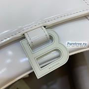 BALENCIAGA | Hourglass Small Handbag Shiny Box Calfskin All White - 23 x 10 x 14cm - 6