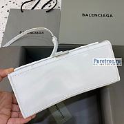 BALENCIAGA | Hourglass Small Handbag Shiny Box Calfskin All White - 23 x 10 x 14cm - 5