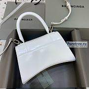 BALENCIAGA | Hourglass Small Handbag Shiny Box Calfskin All White - 23 x 10 x 14cm - 3