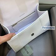 BALENCIAGA | Hourglass Small Handbag Shiny Box Calfskin All White - 23 x 10 x 14cm - 2