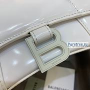 BALENCIAGA | Hourglass XS Handbag Shiny Box Calfskin All White - 19 x 8 x 21cm - 6