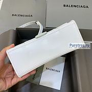 BALENCIAGA | Hourglass XS Handbag Shiny Box Calfskin All White - 19 x 8 x 21cm - 5