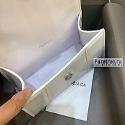 BALENCIAGA | Hourglass XS Handbag Shiny Box Calfskin All White - 19 x 8 x 21cm - 4