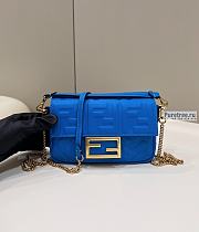 FENDI | Baguette Blue Nappa Leather Bag - 19 x 11.5 x 4cm - 1