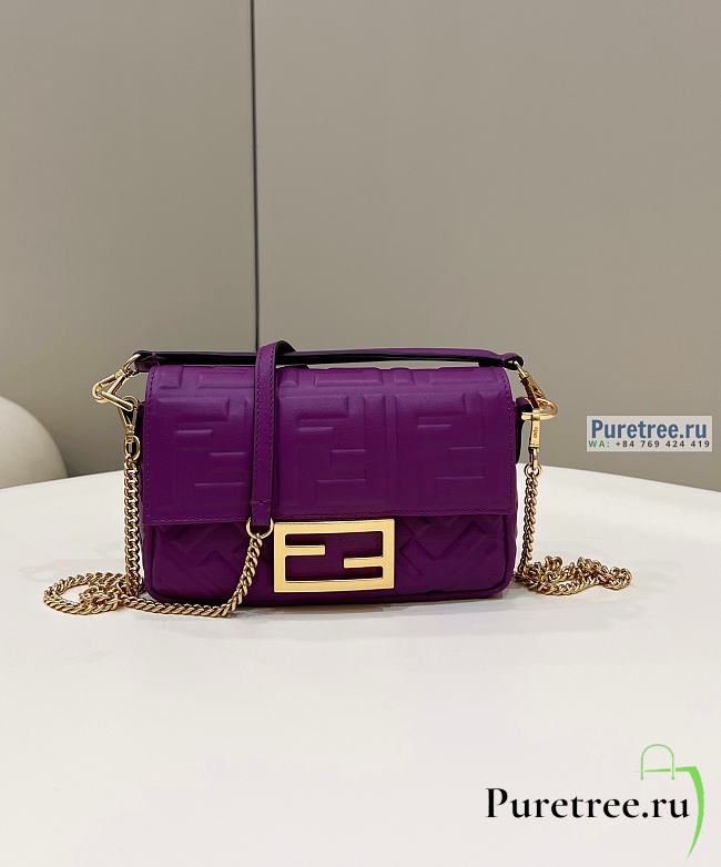 FENDI | Baguette Purple Nappa Leather Bag - 19 x 11.5 x 4cm - 1