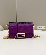 FENDI | Baguette Purple Nappa Leather Bag - 19 x 11.5 x 4cm - 1